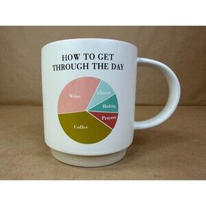 Hallmark "How to Get Through the Day" Funny Pie Chart Coffee Mug | Cheese, Wine